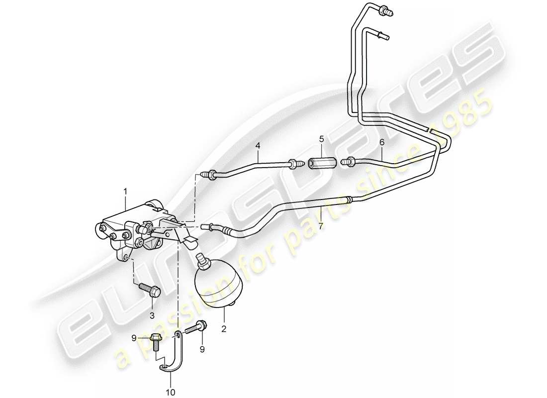porsche 2008 (997-1 turbo / gt2) hydraulische kupplung ersatzteildiagramm