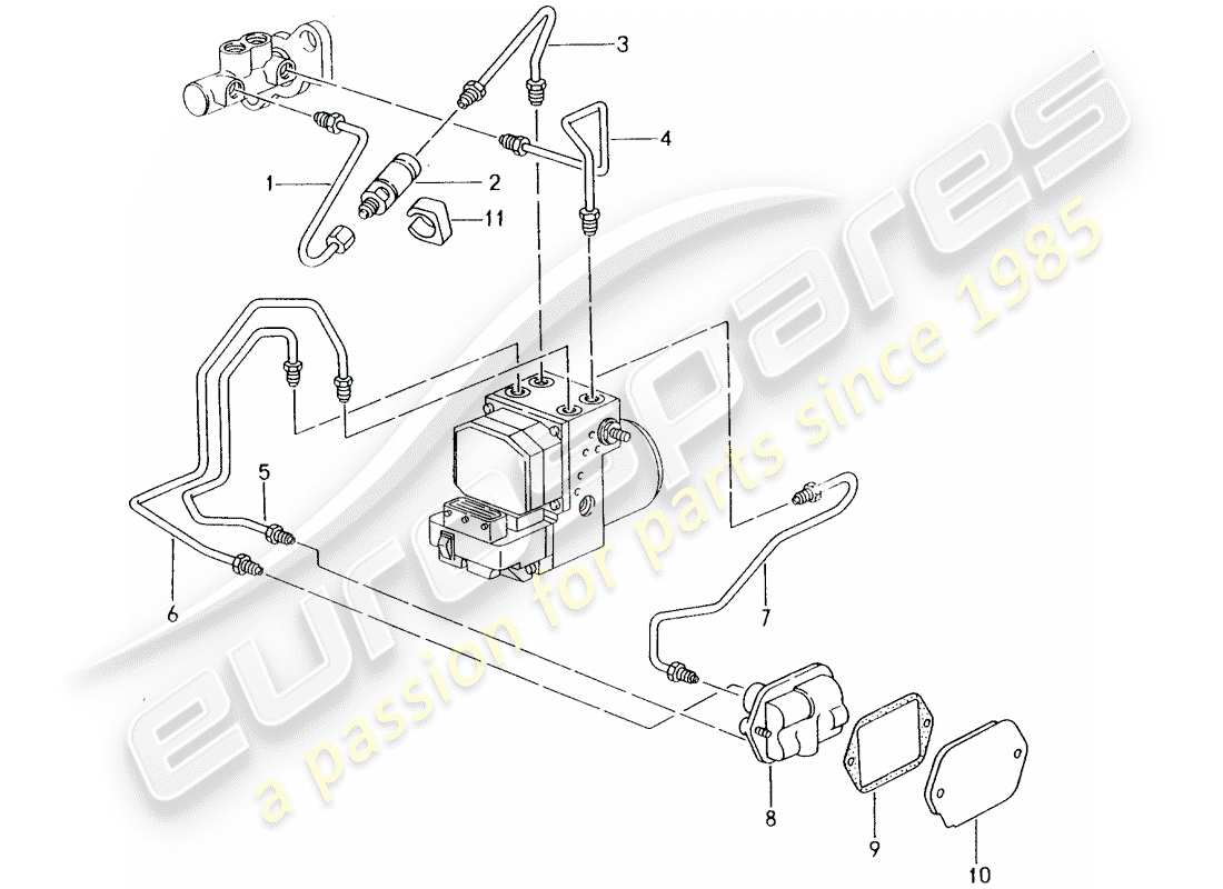 porsche 2005 (996) bremsleitung - vorderes ende ersatzteildiagramm