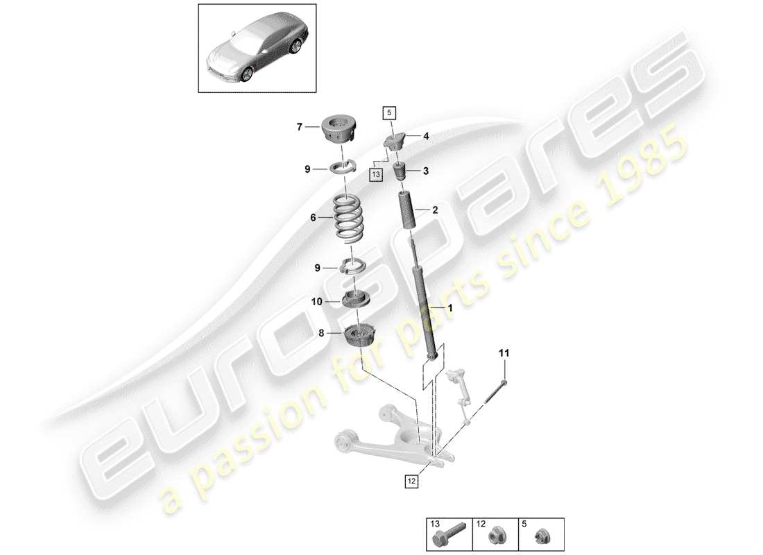 porsche 2017 (panamera 971-1) aufhängung teilediagramm