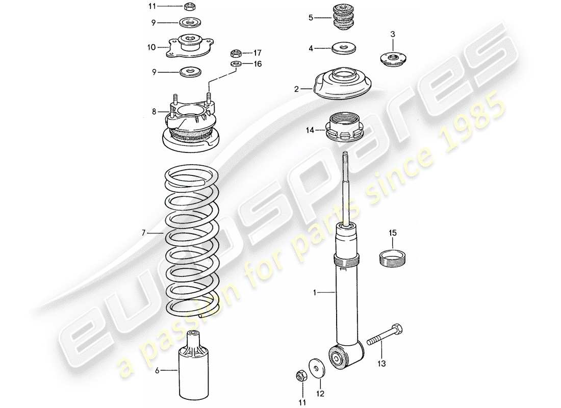 porsche 1988 (928) aufhängung teilediagramm