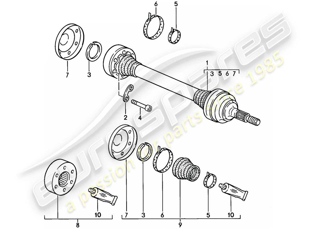 porsche 1985 (928) antriebswelle - f 92fs8 41008>> - f 92fs8 40290>> - f 92fs8 49563>> teilediagramm
