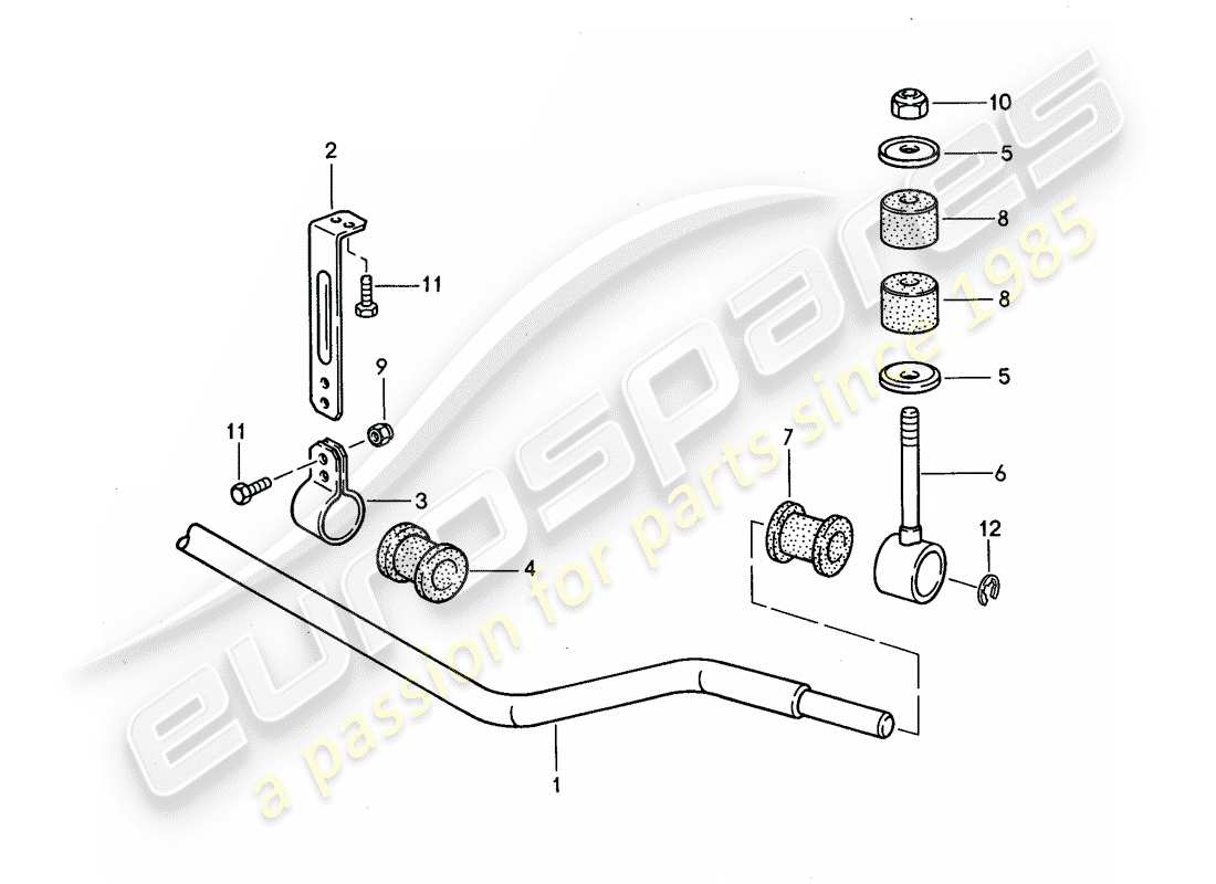 porsche 1992 (968) stabilisator - ersatzteildiagramm