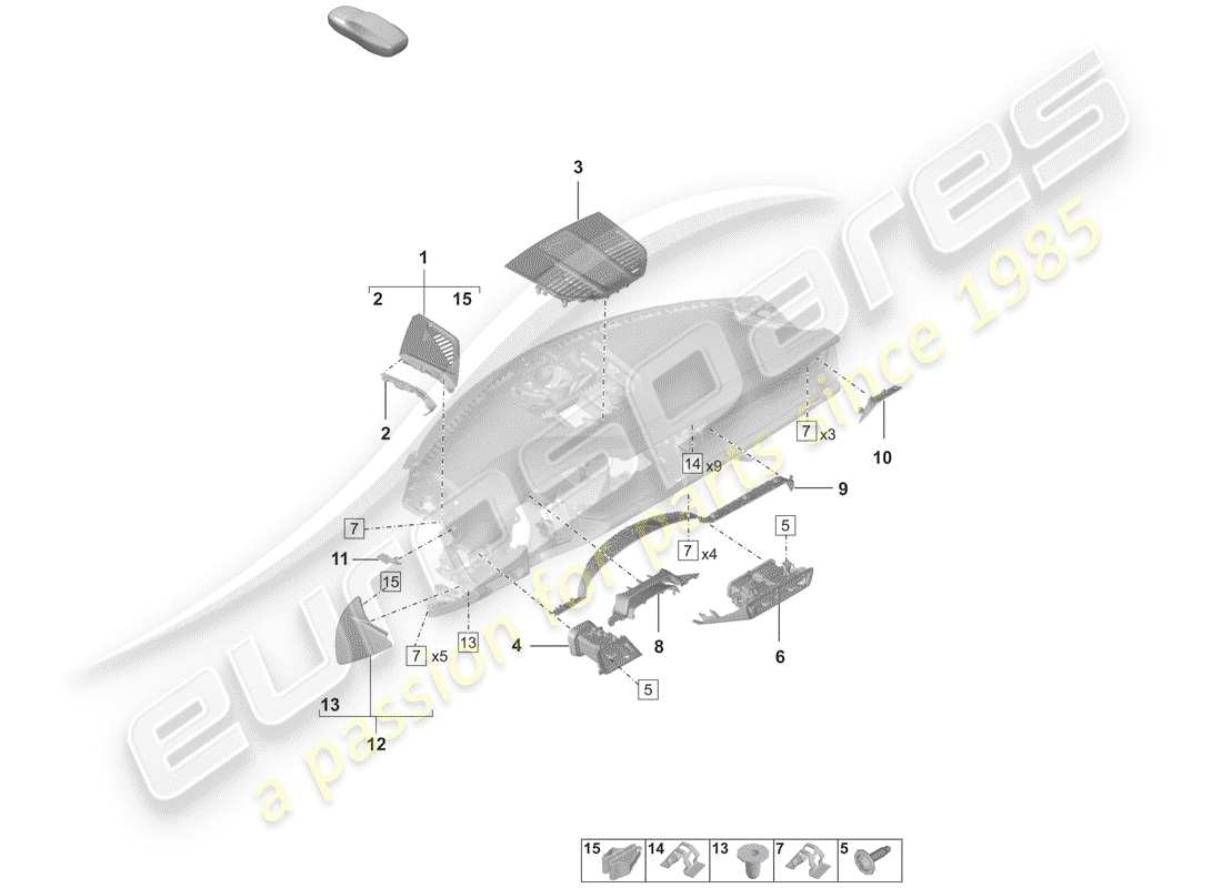 porsche 2020 (992-1) zubehör teilediagramm