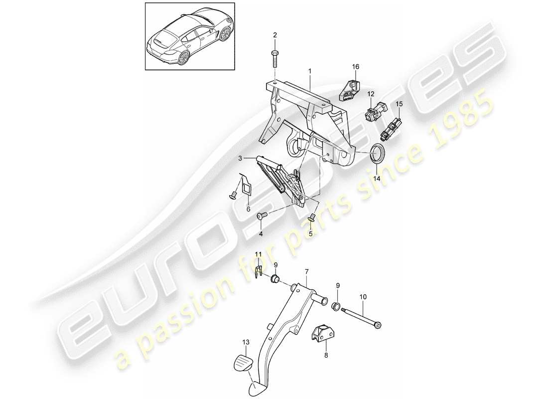 porsche 2010 (panamera 970) pedale teilediagramm