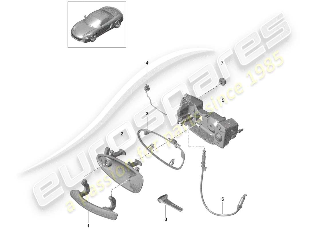porsche 2012 (981 boxster) türgriff ersatzteildiagramm