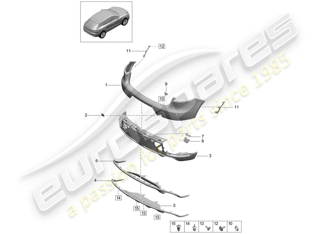 porsche 2020 (macan) stoßstange ersatzteildiagramm