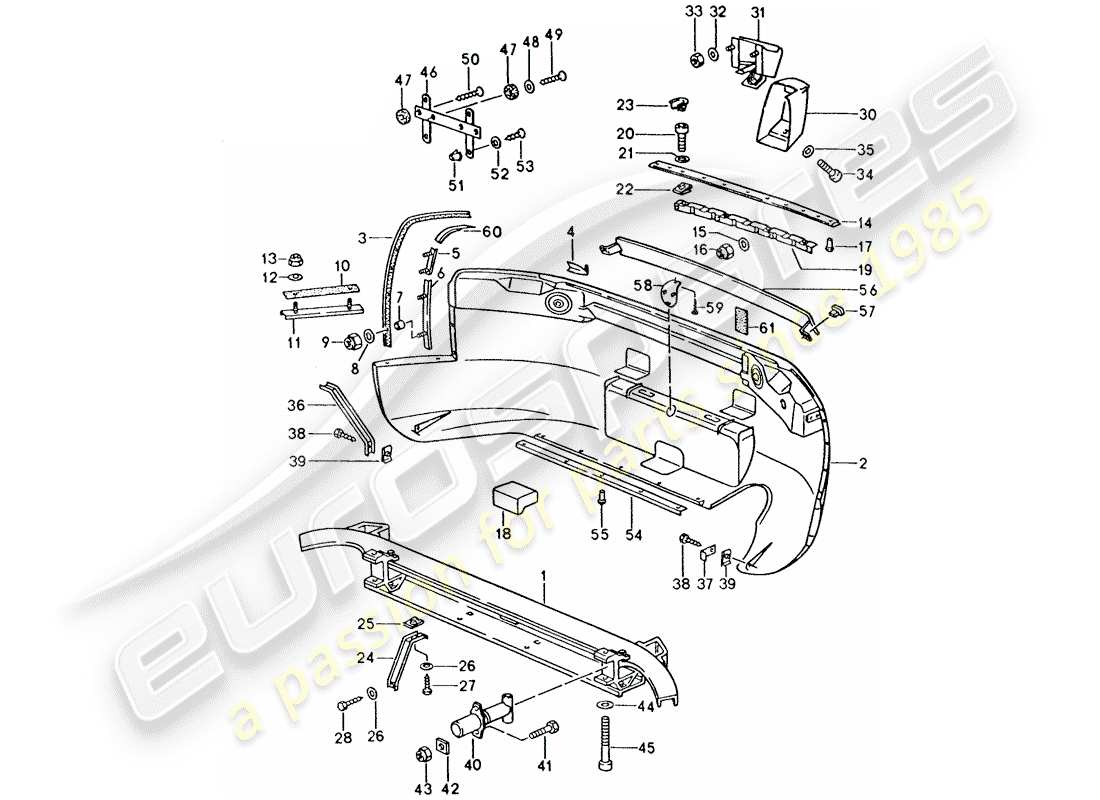 porsche 1992 (928) stoßstange ersatzteildiagramm