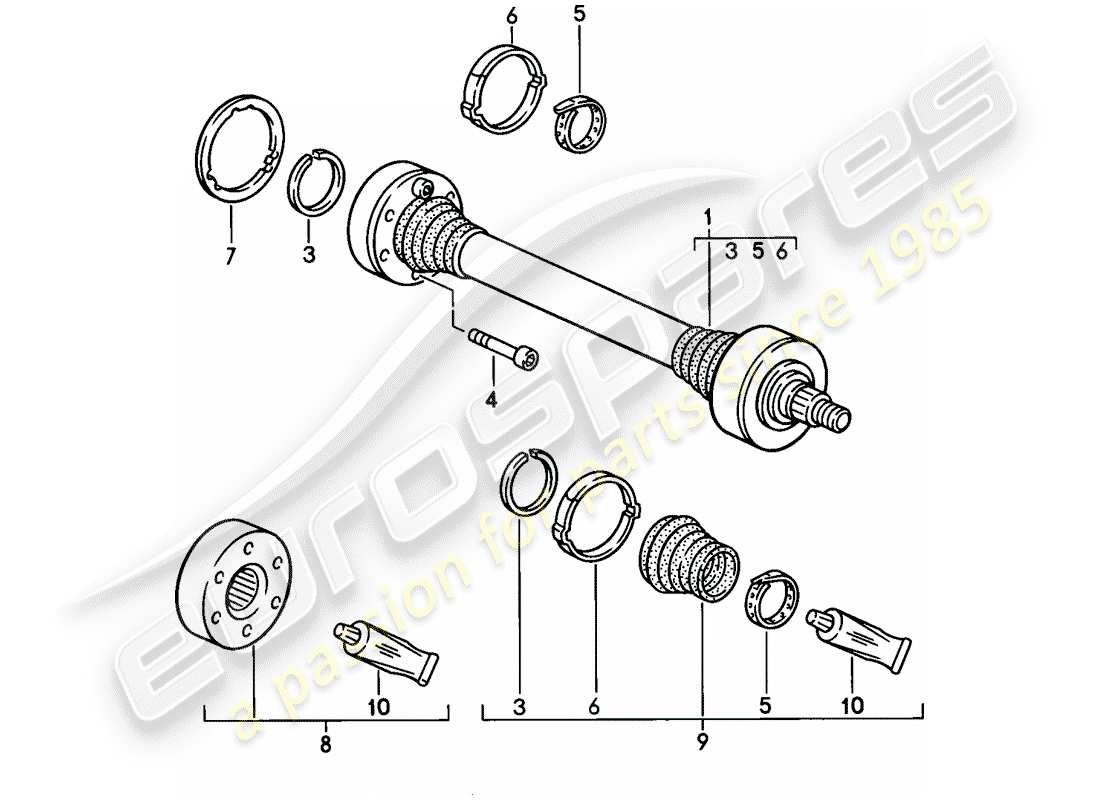 porsche 1986 (928) antriebswelle - f >> 92-fs841 007 - f >> 92-fs840 289 - f >> 92-fs849 562 teilediagramm