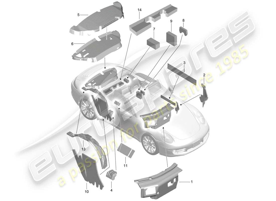 porsche 2012 (991-1) karosserie teilediagramm