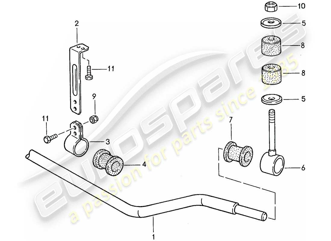 porsche 1990 (944) stabilisator - ersatzteildiagramm