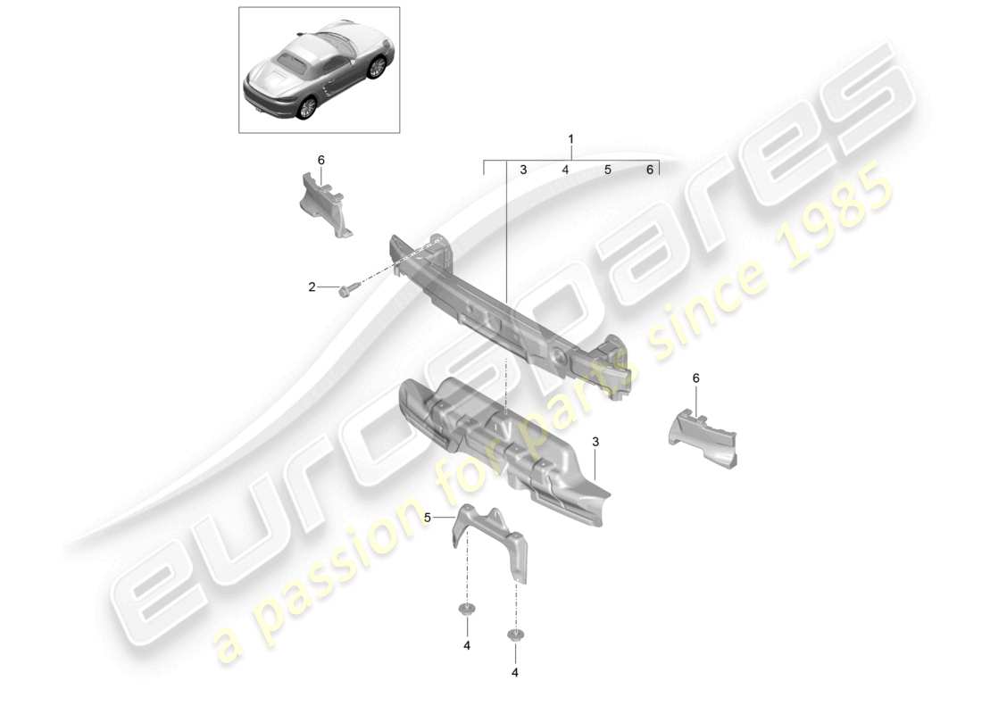 porsche 2020 (718 boxster) stoßstangenträger hinten gts 4.0 teilediagramm
