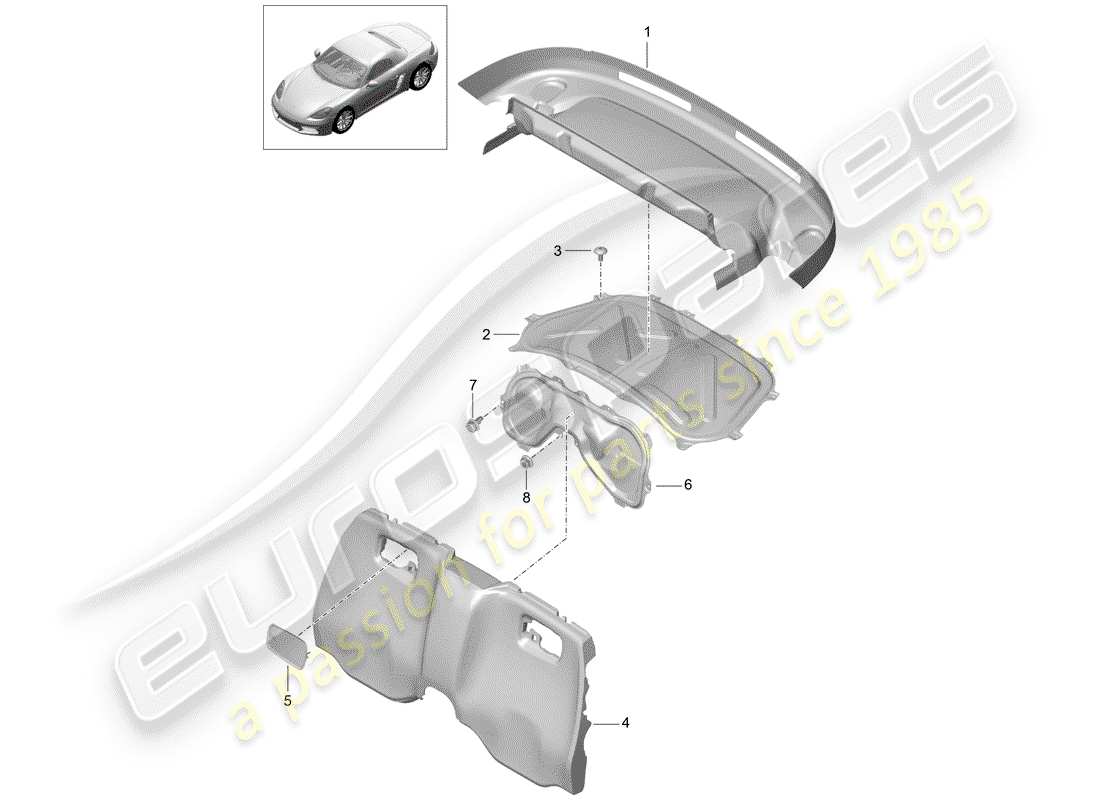 porsche 2020 (718 boxster) trims-teilediagramm