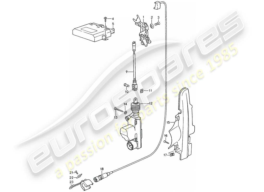 porsche 1998 (993) zentralverriegelungssystem ersatzteildiagramm