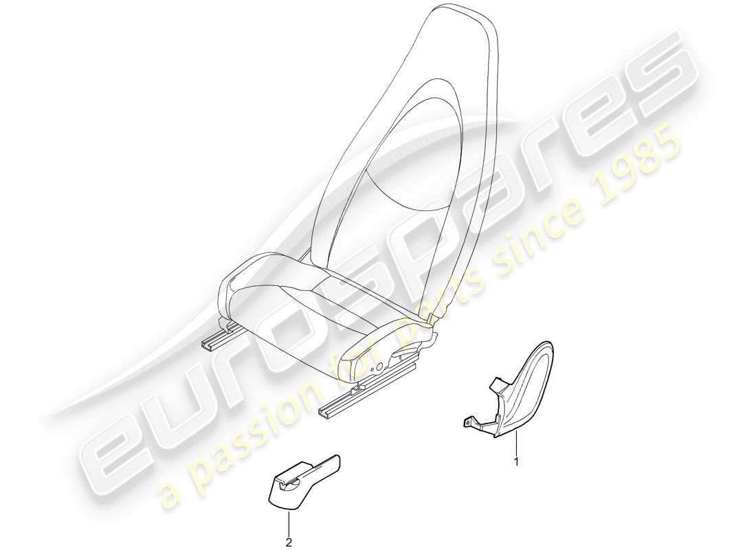 porsche 2008 (997-1 turbo / gt2) vordersitz teilediagramm