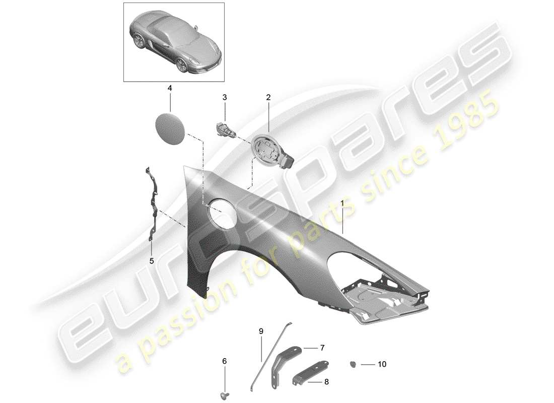 porsche 2013 (981 boxster) fender-teilediagramm