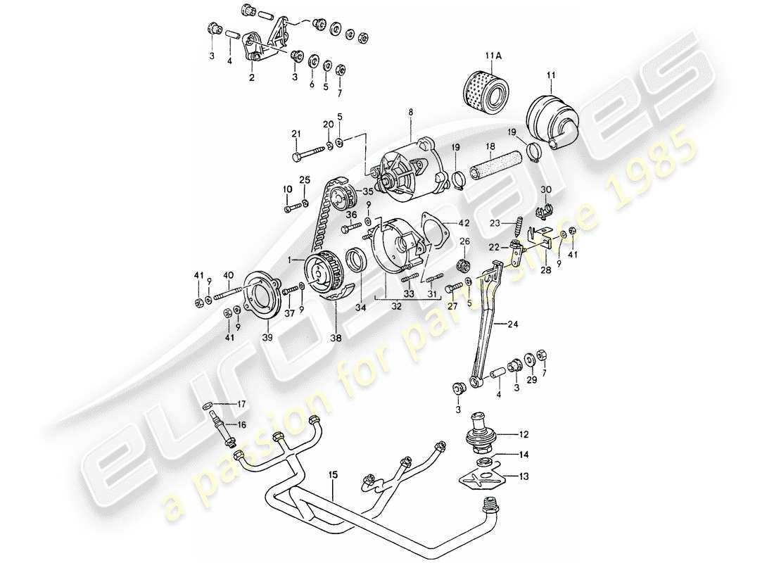 porsche 1993 (964) lufteinspritzung ersatzteildiagramm