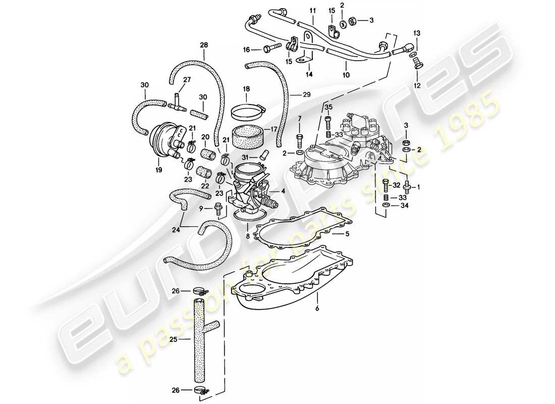 porsche 1986 (928) k-jetronic - 2 - d - mj 1983>> - mj 1983 ersatzteildiagramm
