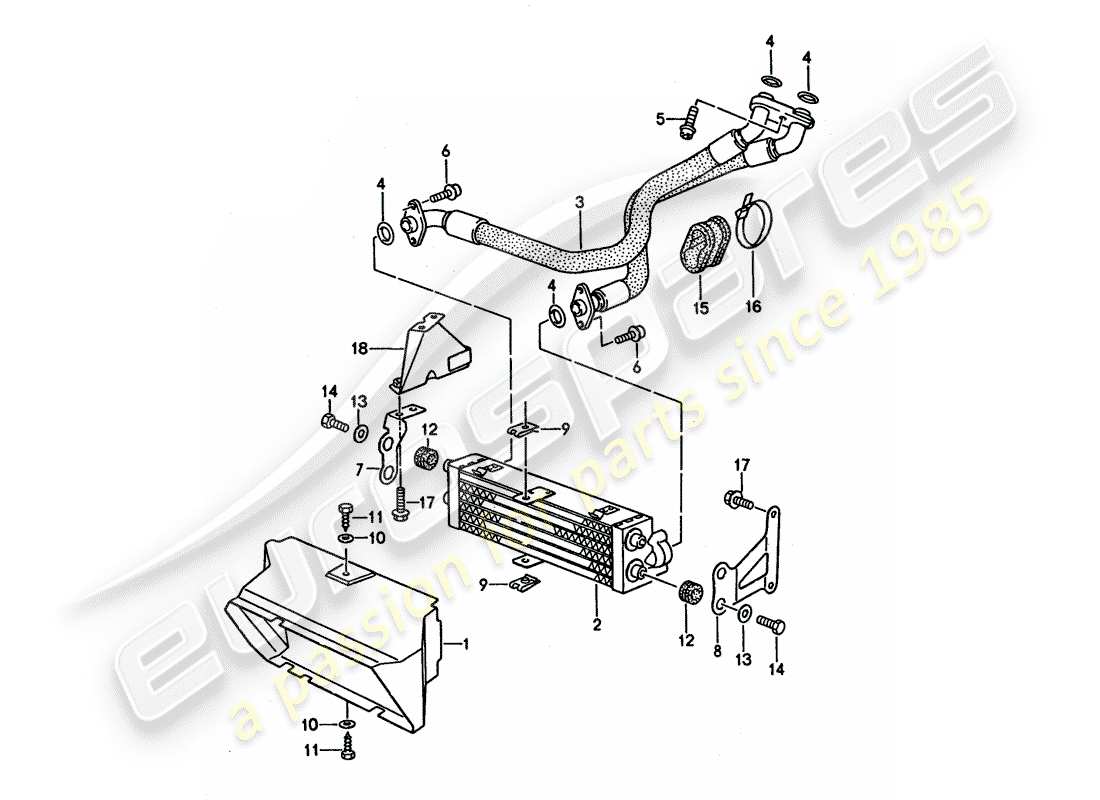 porsche 1994 (968) ölkühlung ersatzteildiagramm