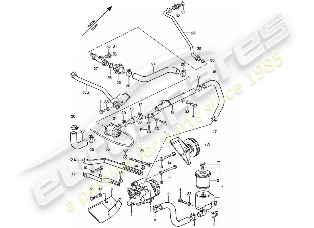 porsche 1982 (928) lufteinspritzung ersatzteildiagramm