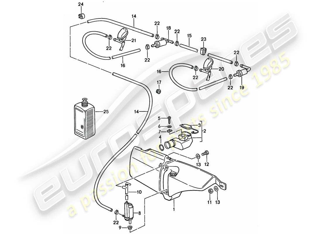porsche 1994 (968) scheibe - ersatzteildiagramm