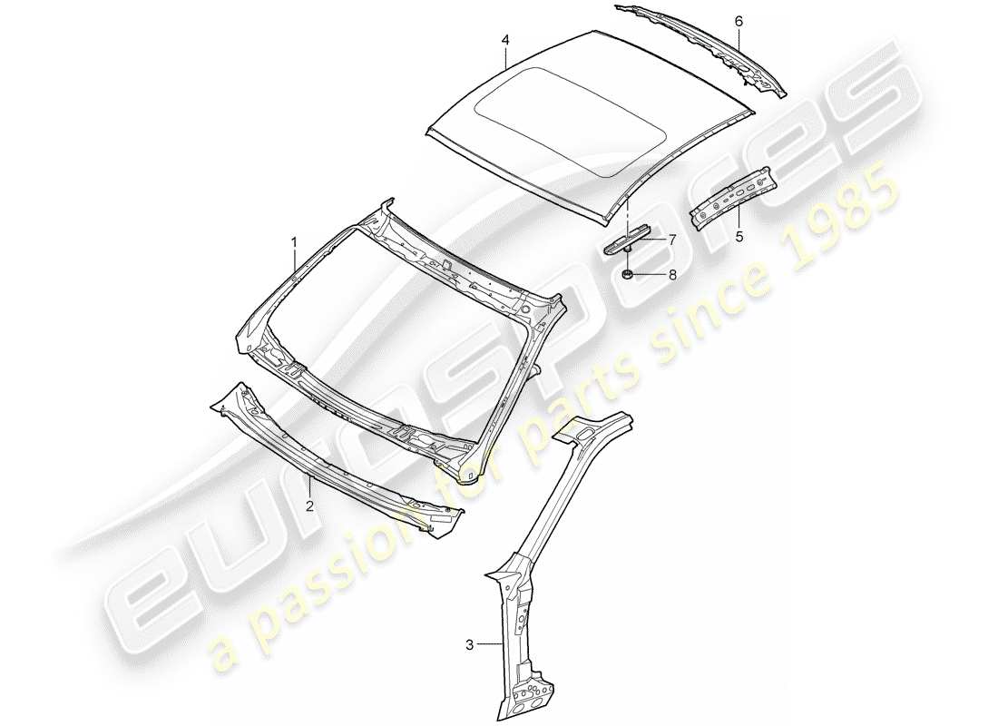 porsche 2009 (997-2 gt3) cowl-teilediagramm