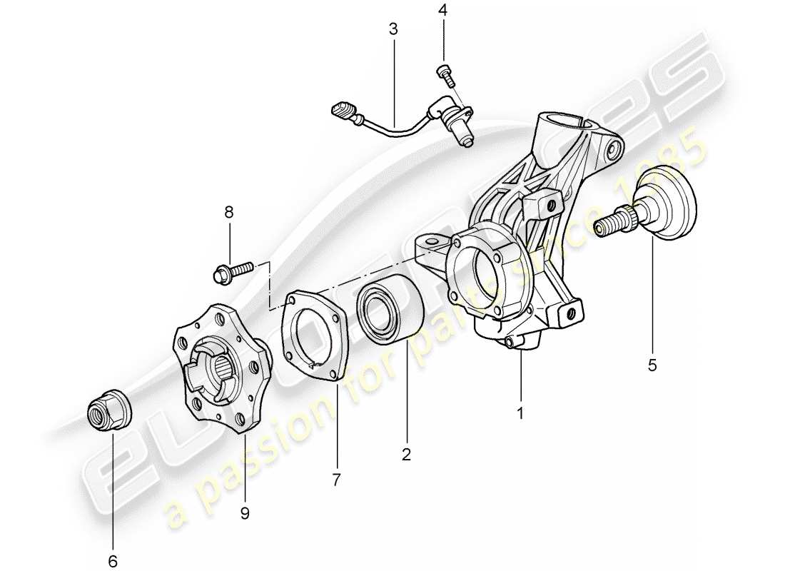 porsche 2006 (987 cayman) radträger ersatzteildiagramm