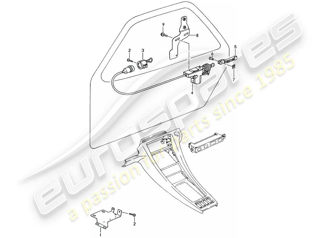 porsche 1994 (928) zentralverriegelungssystem ersatzteildiagramm