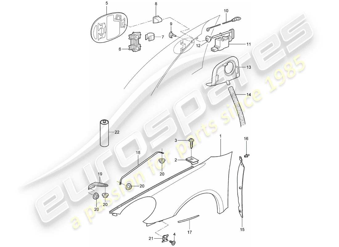 porsche 2006 (987 cayman) fender-teilediagramm