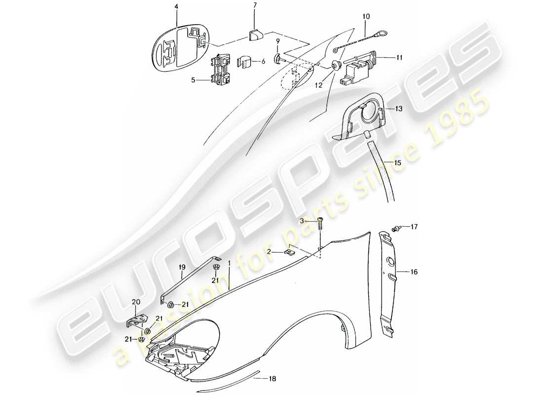 porsche 2002 (996 gt3) fender-teilediagramm