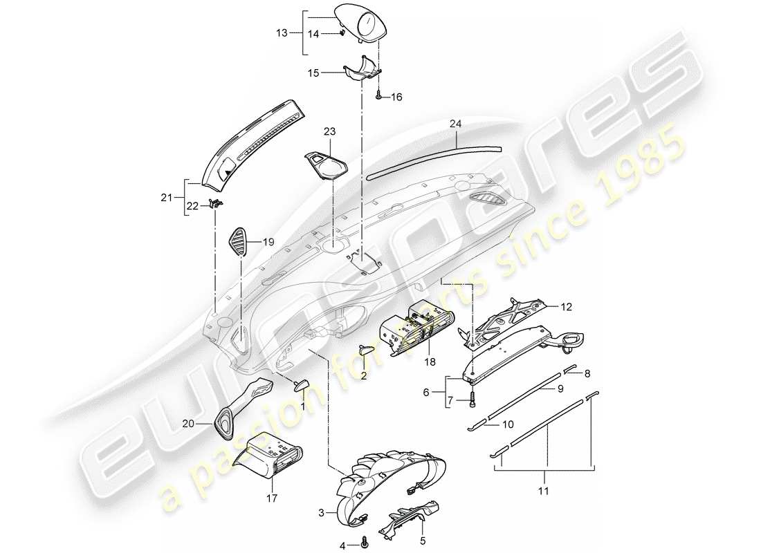 porsche 2008 (997-1 turbo / gt2) zubehör teilediagramm