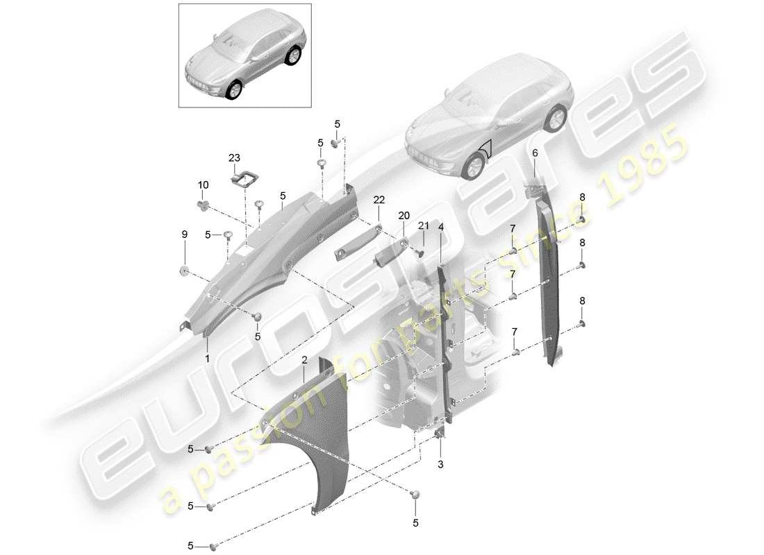 porsche 2016 (macan) fender-teilediagramm