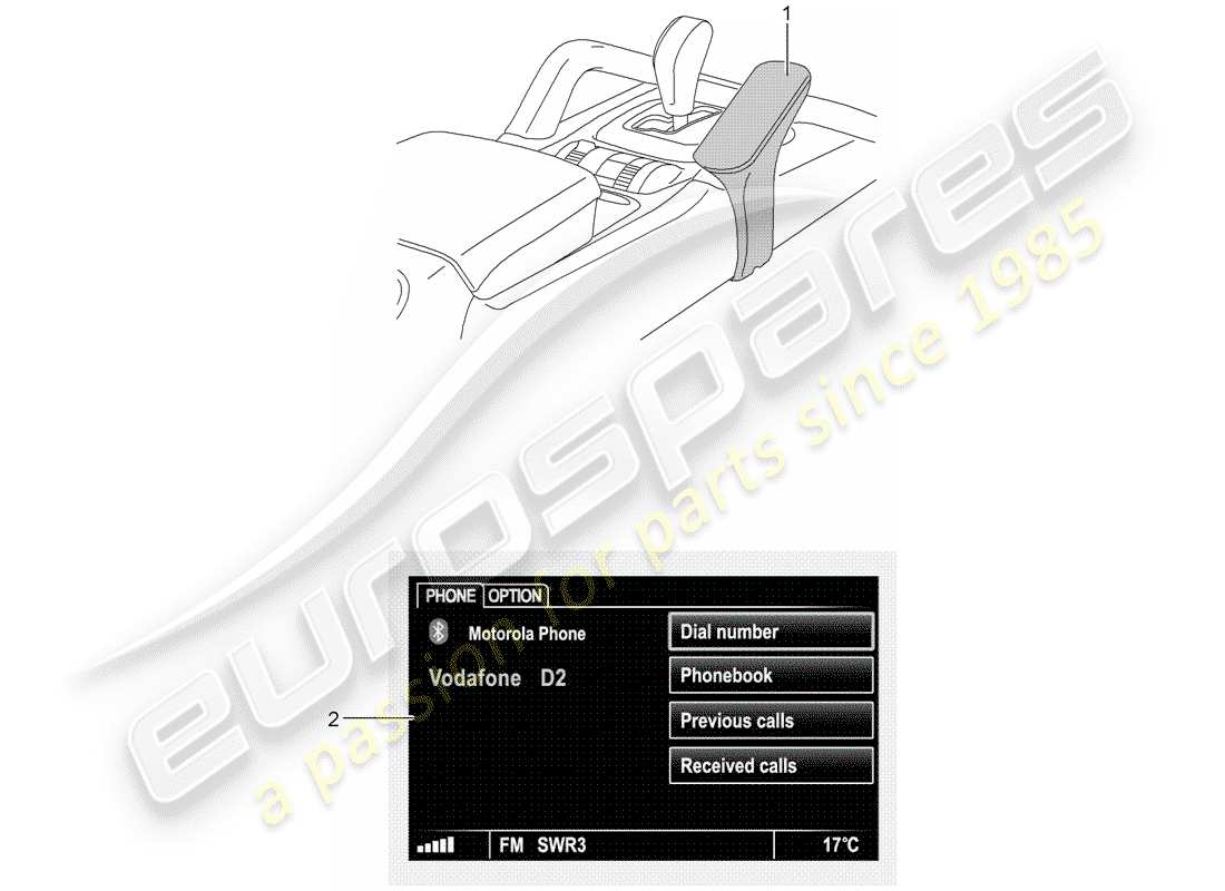 porsche 2011 (tequipment cayenne) mobiltelefon-teilediagramm