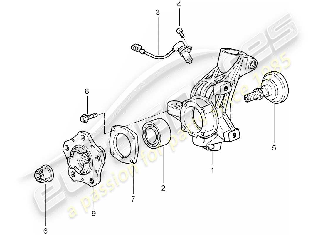 porsche 2009 997-2 turbo / gt2 radträger ersatzteildiagramm