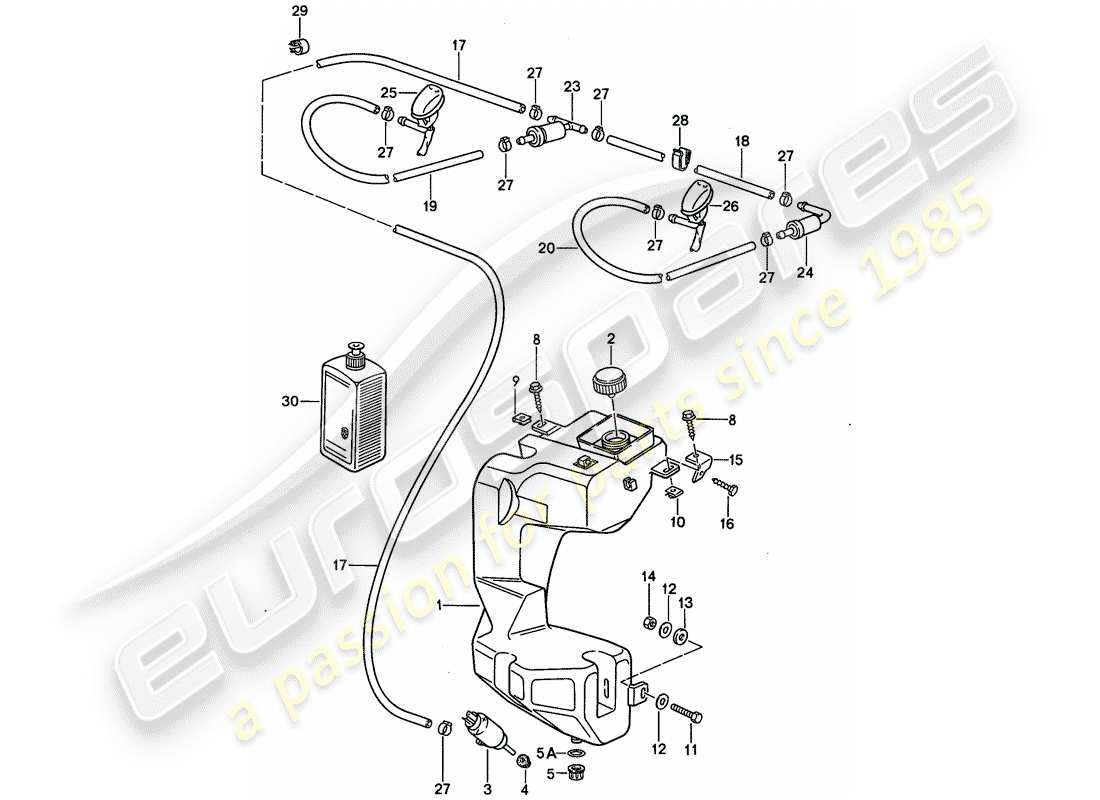 porsche 1991 (944) scheibe - ersatzteildiagramm