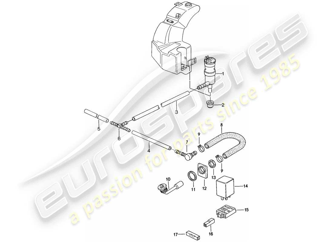 porsche 1984 (944) scheibe teilediagramm