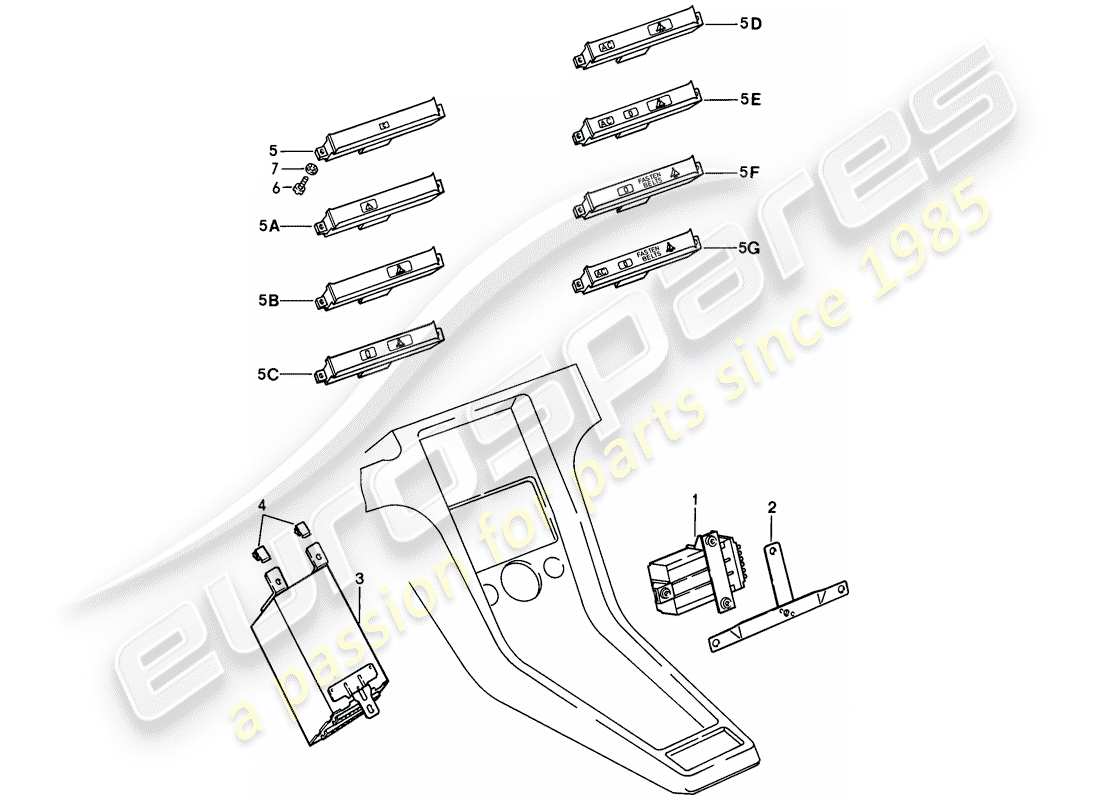 porsche 1979 (928) zentrale anzeige ersatzteildiagramm