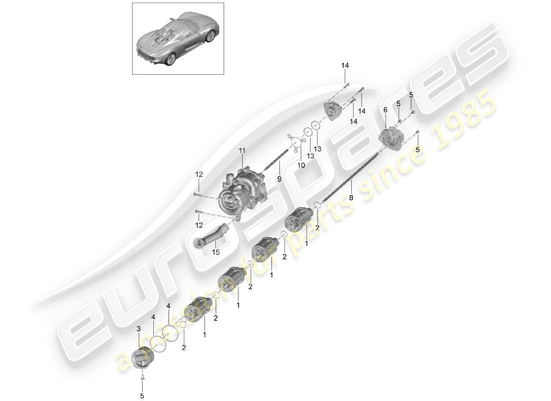 porsche 918 spyder (2015) ölpumpe ersatzteildiagramm