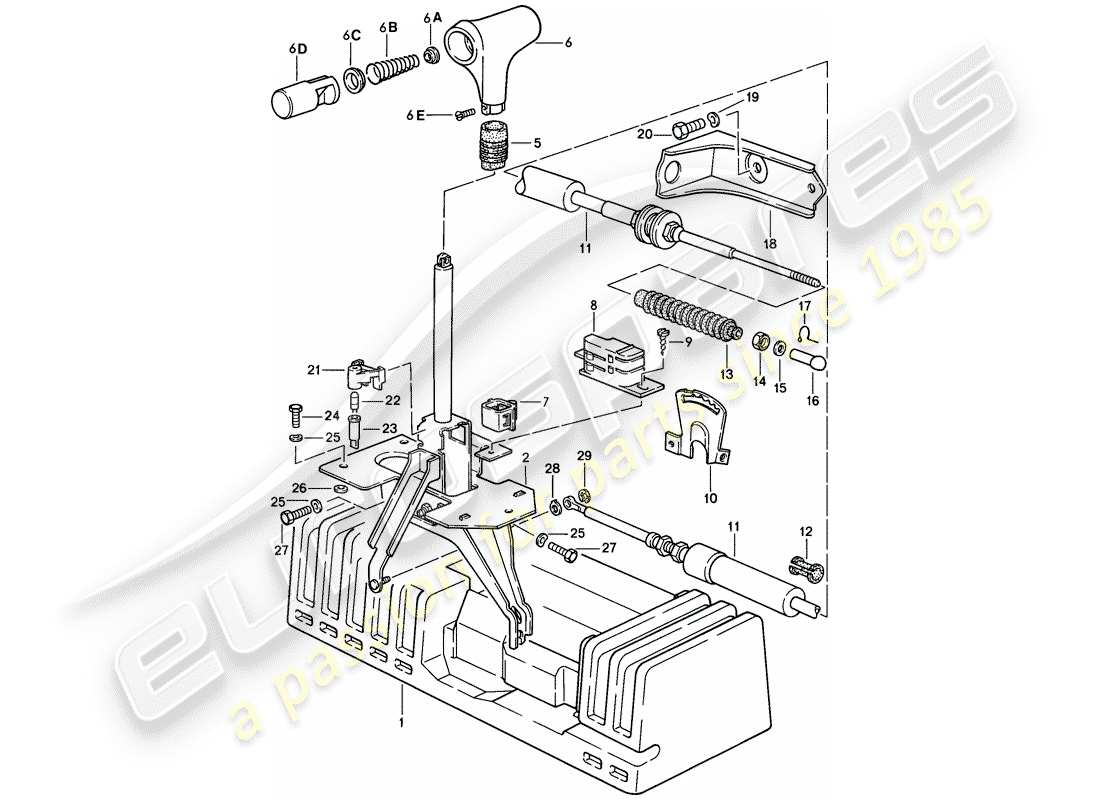 porsche 1988 (944) aktuator - für - automatikgetriebe ersatzteildiagramm