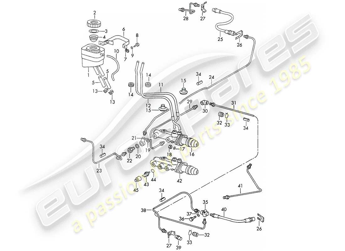 porsche 1967 (911/912) vorratsbehälter für - bremsflüssigkeit - hauptbremszylinder - d - mj 1968>> - mj 1968 ersatzteildiagramm