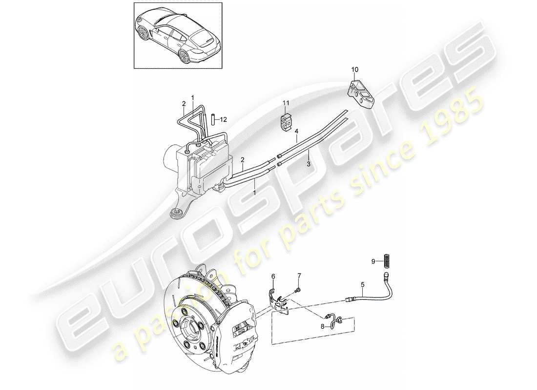 porsche 2015 (panamera 970) bremsleitung ersatzteildiagramm