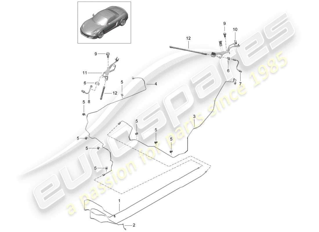 porsche 2014 (981 boxster) bremsleitungen ersatzteildiagramm