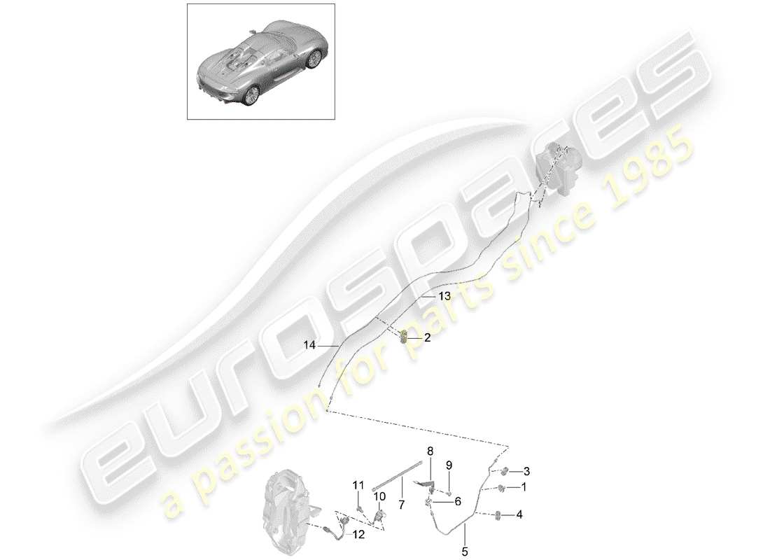 porsche 918 spyder (2015) bremsleitung ersatzteildiagramm