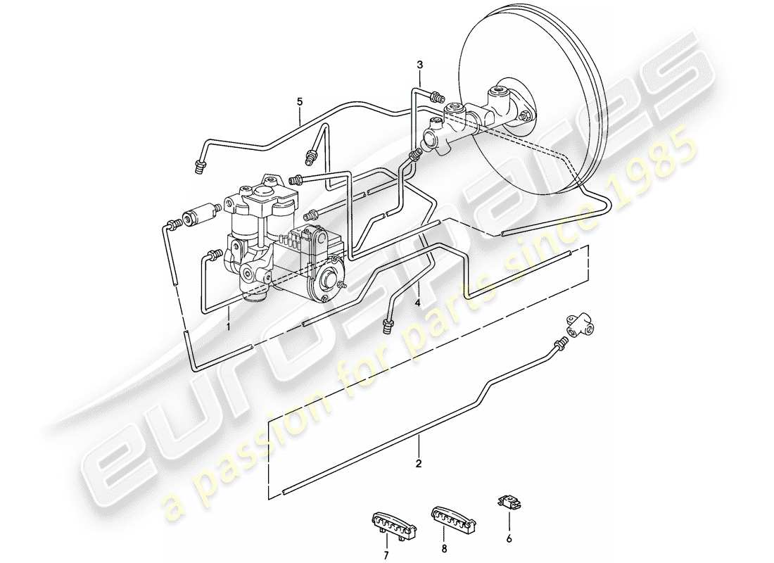 porsche 1986 (928) bremsleitungen - anti-blockiersystem -abs- - d - mj 1984>> ersatzteildiagramm