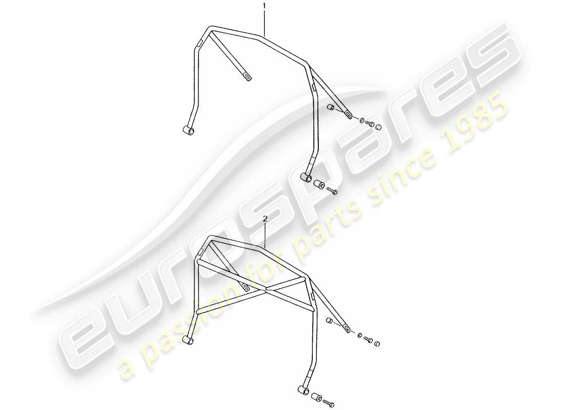 porsche 1995 (tequipment) roll bar-ersatzteildiagramm