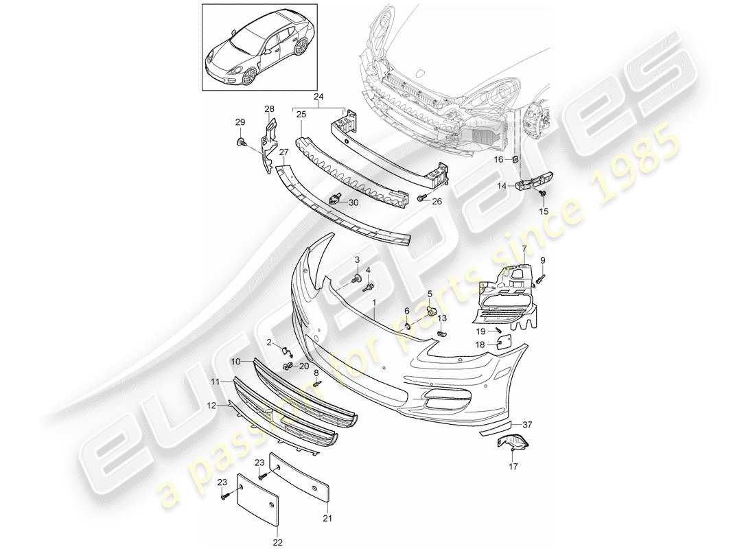 porsche 2011 (panamera 970) stoßstange ersatzteildiagramm