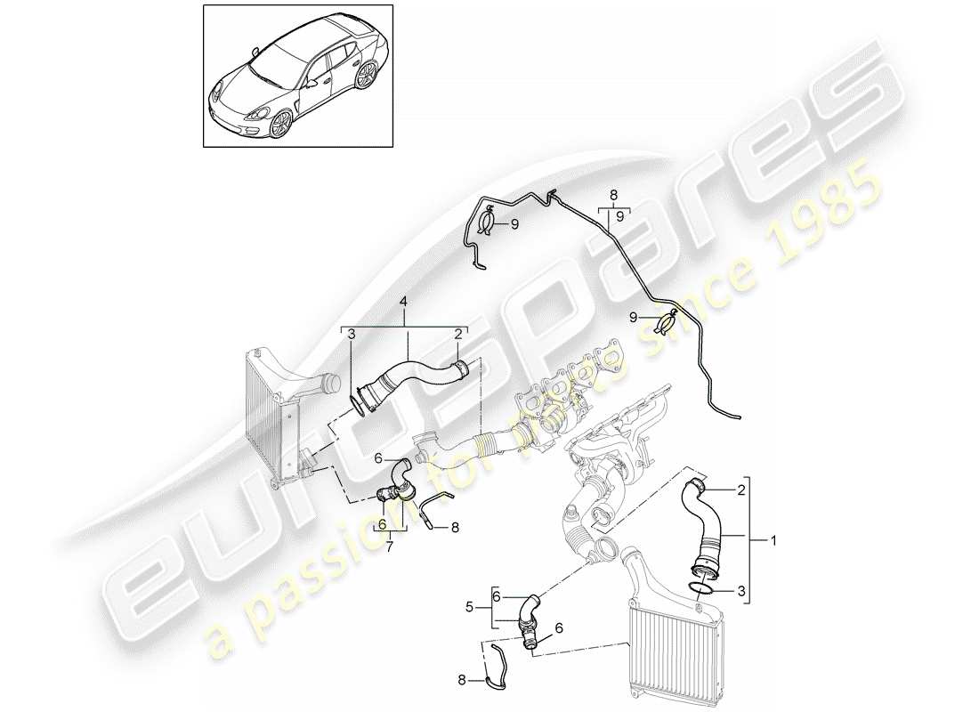porsche 2013 (panamera 970) druckrohr ersatzteildiagramm