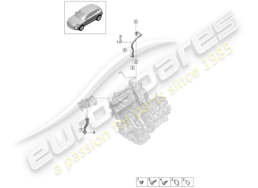 porsche 2020 (macan) öldruckleitung ersatzteildiagramm