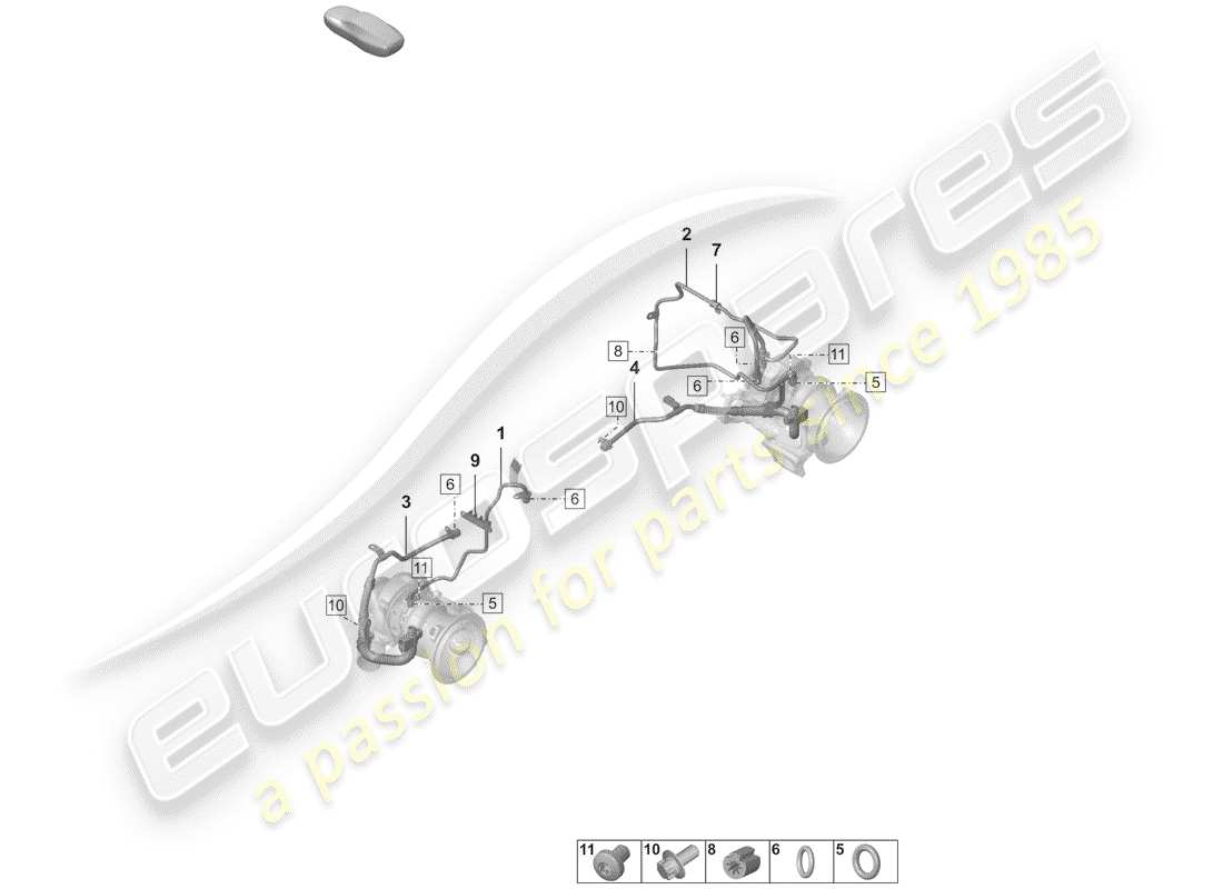 porsche 2020 (992-1) abgasturbolader teilediagramm