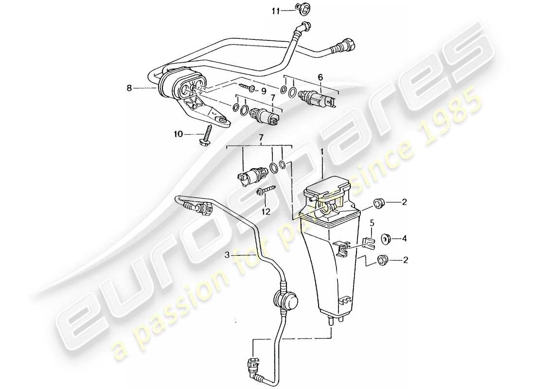 porsche 2003 (996 turbo / gt2) verdunstungsbehälter - teilediagramm