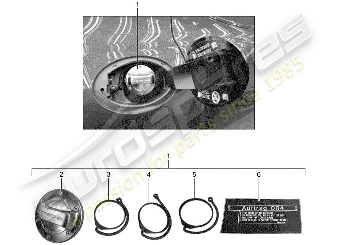 porsche 2010 (tequipment panamera) kappe mit halteband für ersatzteildiagramm